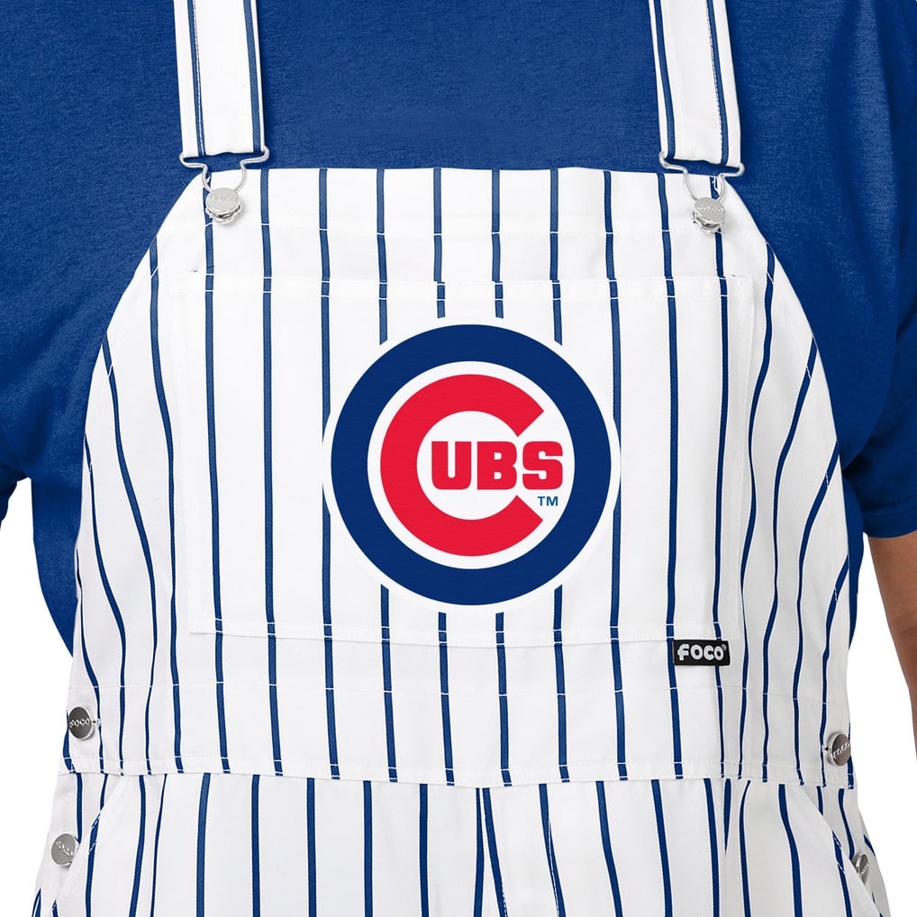  Chicago Cubs FOCO Pinstripe Bib Overalls - White